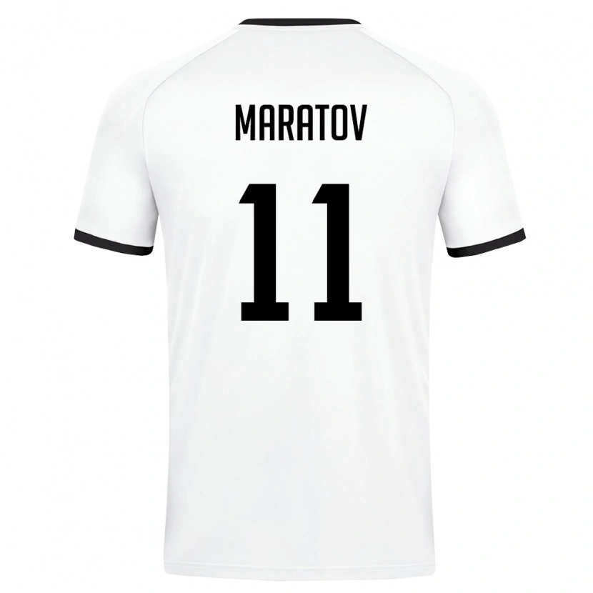 Danxen Hombre Camiseta Uzbekistán Ulugbek Maratov #11 Blanco Verde Oscuro 2ª Equipación 26-28 La Camisa México