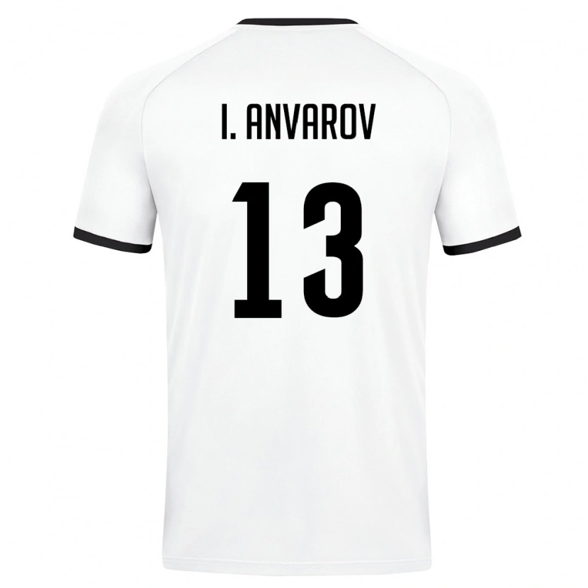 Danxen Hombre Camiseta Uzbekistán Islom Anvarov #13 Blanco Verde Oscuro 2ª Equipación 26-28 La Camisa México