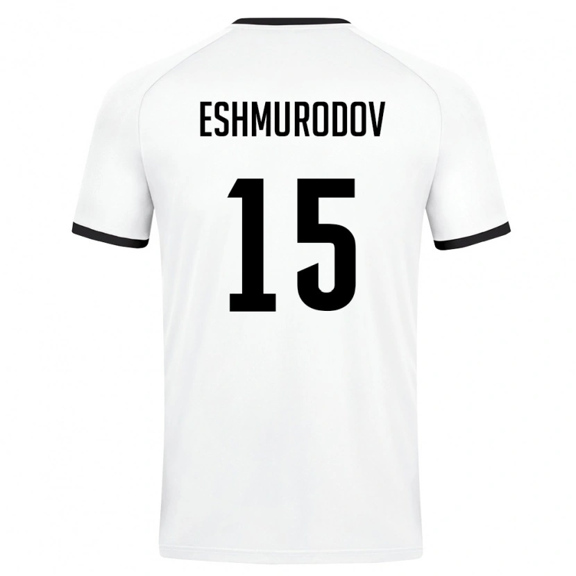 Danxen Hombre Camiseta Uzbekistán Umar Eshmurodov #15 Blanco Verde Oscuro 2ª Equipación 26-28 La Camisa México