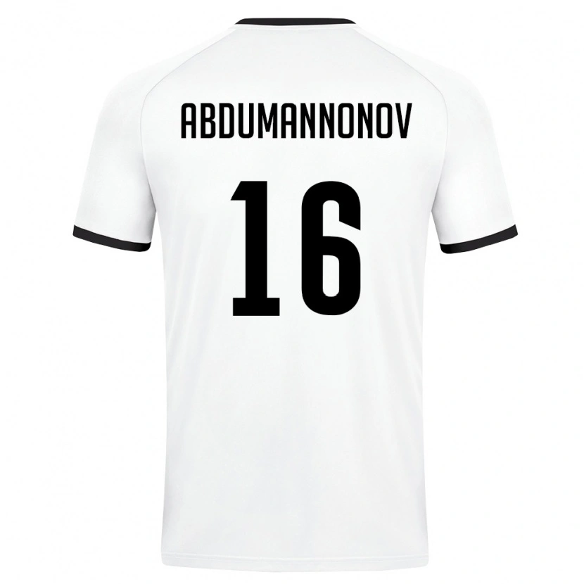 Danxen Hombre Camiseta Uzbekistán Shokhjakhon Abdumannonov #16 Blanco Verde Oscuro 2ª Equipación 26-28 La Camisa México