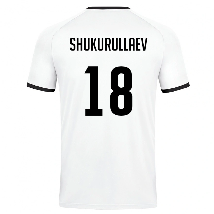 Danxen Hombre Camiseta Uzbekistán Abubakir Shukurullaev #18 Blanco Verde Oscuro 2ª Equipación 26-28 La Camisa México