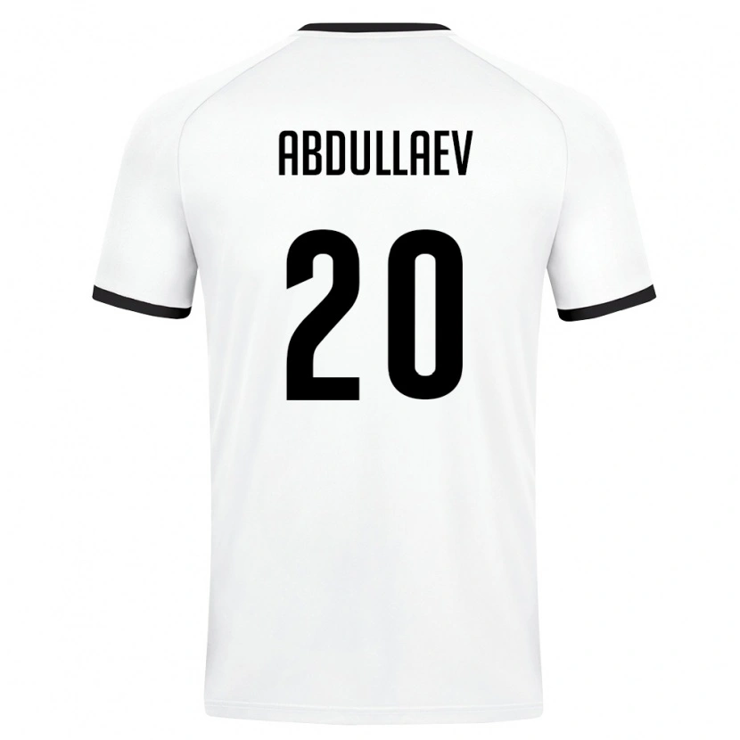 Danxen Hombre Camiseta Uzbekistán Dilshod Abdullaev #20 Blanco Verde Oscuro 2ª Equipación 26-28 La Camisa México