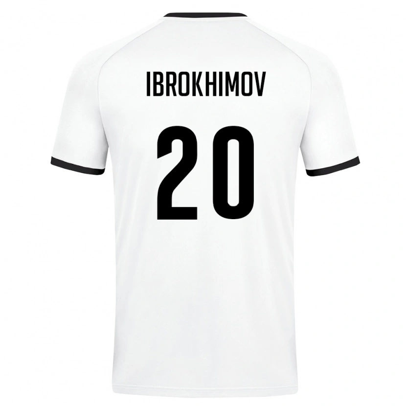 Danxen Hombre Camiseta Uzbekistán Ibrokhim Ibrokhimov #20 Blanco Verde Oscuro 2ª Equipación 26-28 La Camisa México