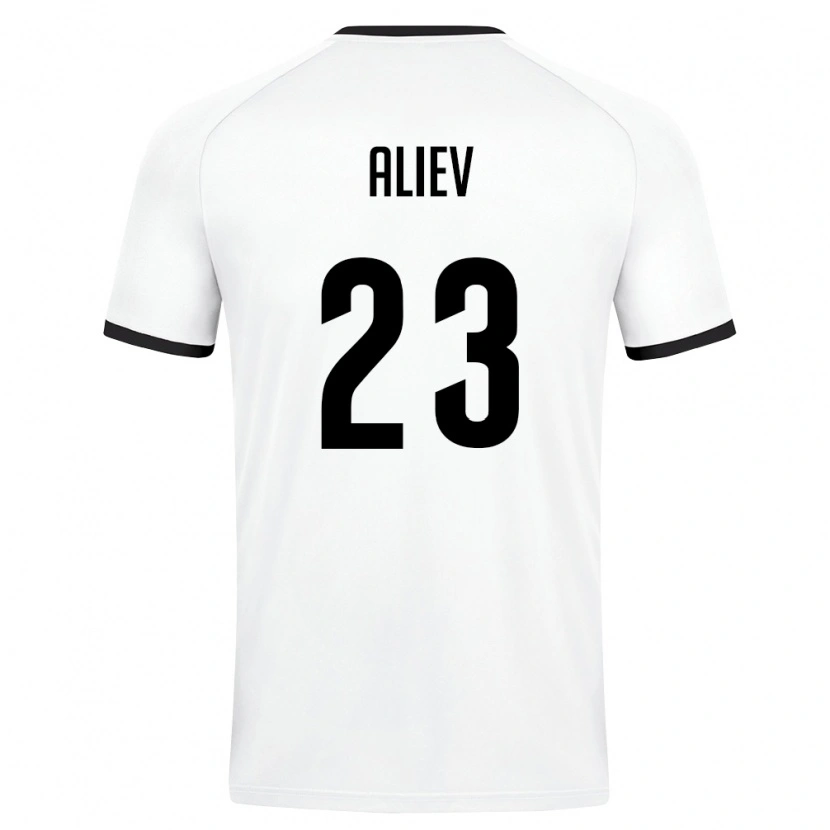 Danxen Hombre Camiseta Uzbekistán Asilbek Aliev #23 Blanco Verde Oscuro 2ª Equipación 26-28 La Camisa México
