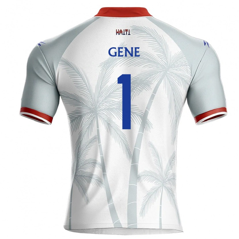 Danxen Hombre Camiseta Haití Clifford Gene #1 Blanco Rojo Gris 2ª Equipación 26-28 La Camisa México