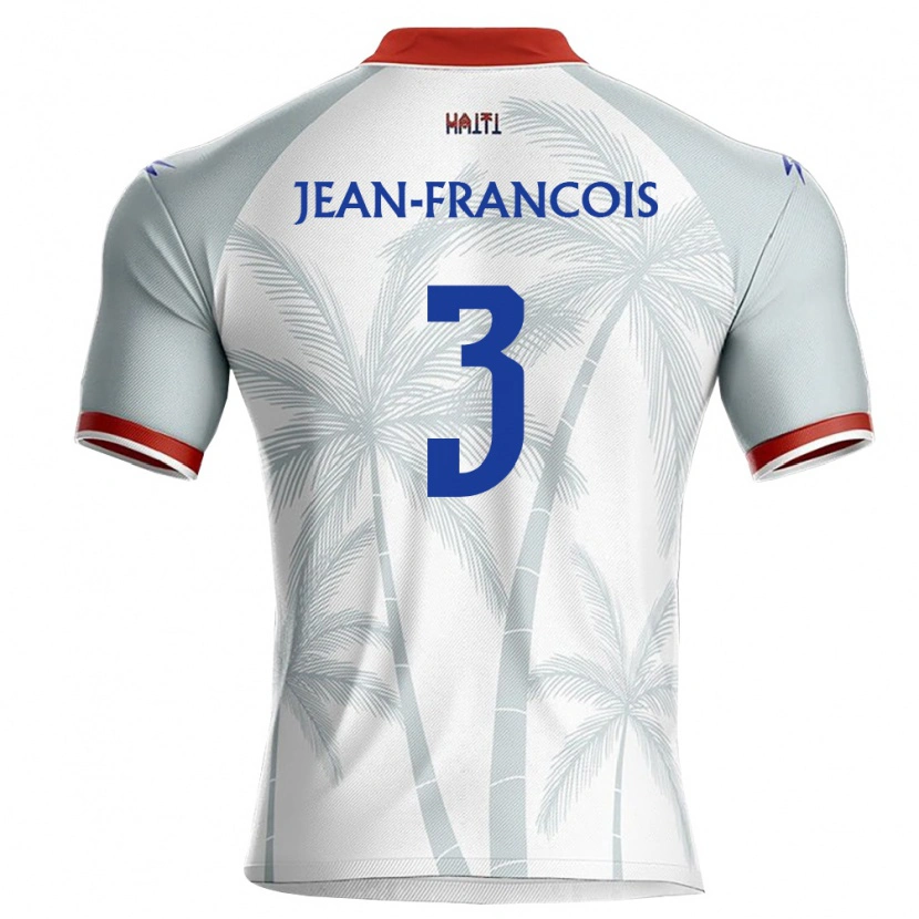 Danxen Hombre Camiseta Haití Chris Jean-Francois #3 Blanco Rojo Gris 2ª Equipación 26-28 La Camisa México