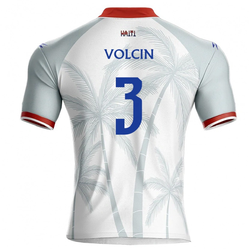 Danxen Hombre Camiseta Haití Stanley Volcin #3 Blanco Rojo Gris 2ª Equipación 26-28 La Camisa México