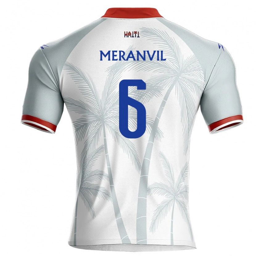 Danxen Hombre Camiseta Haití Bill Meranvil #6 Blanco Rojo Gris 2ª Equipación 26-28 La Camisa México