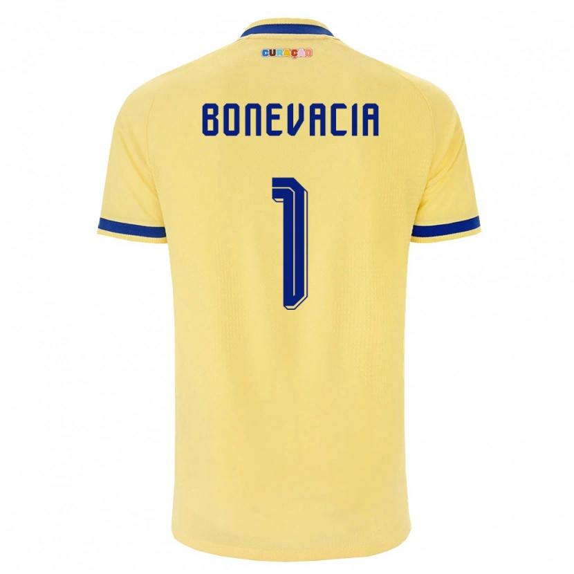 Danxen Hombre Camiseta Curazao Giuliano Bonevacia #1 Amarillo Marino Rosa 2ª Equipación 26-28 La Camisa México