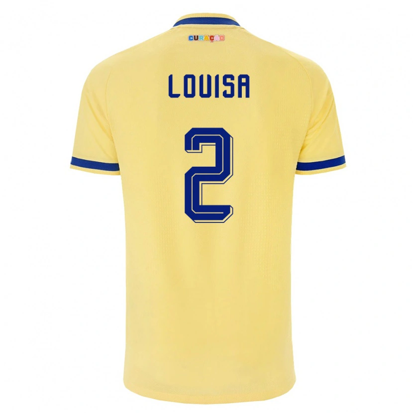 Danxen Hombre Camiseta Curazao Genairo Louisa #2 Amarillo Marino Rosa 2ª Equipación 26-28 La Camisa México