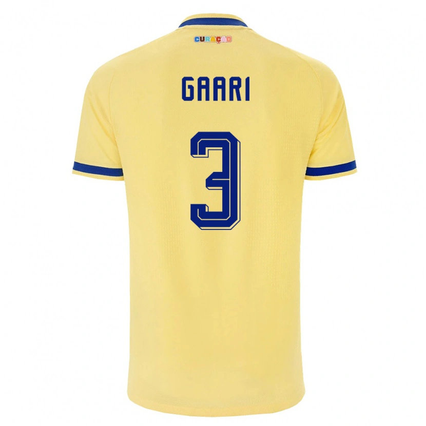 Danxen Hombre Camiseta Curazao Juriën Gaari #3 Amarillo Marino Rosa 2ª Equipación 26-28 La Camisa México