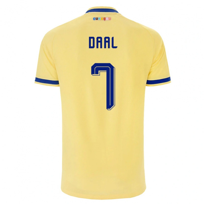 Danxen Hombre Camiseta Curazao Fernando Daal #7 Amarillo Marino Rosa 2ª Equipación 26-28 La Camisa México