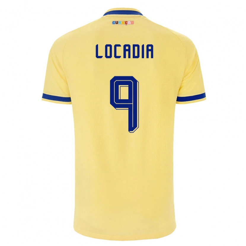 Danxen Hombre Camiseta Curazao Jürgen Locadia #9 Amarillo Marino Rosa 2ª Equipación 26-28 La Camisa México