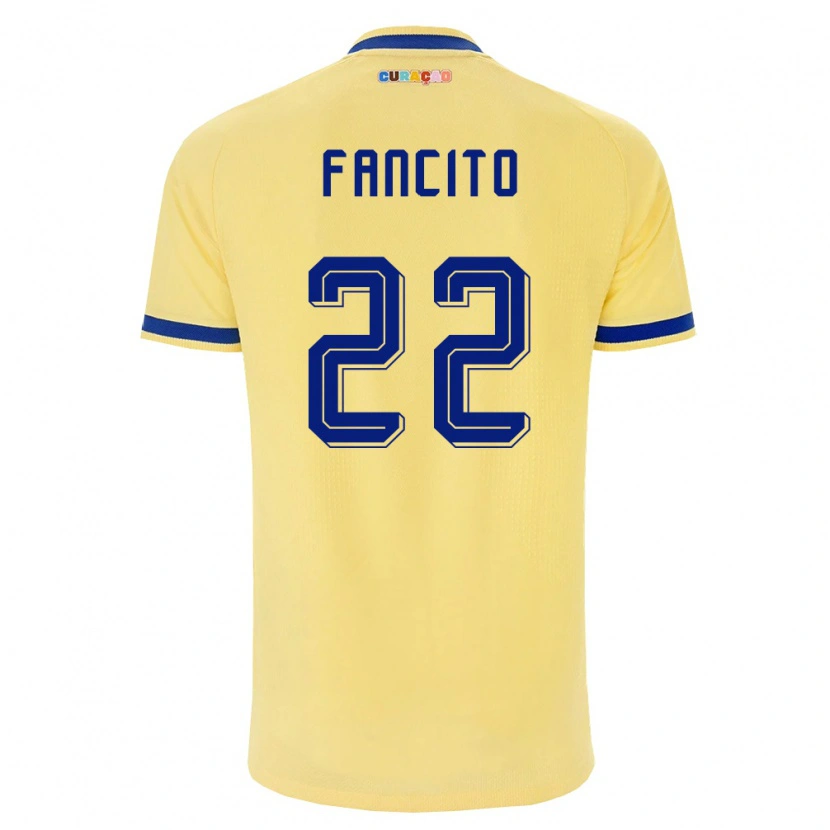 Danxen Hombre Camiseta Curazao Nino Fancito #22 Amarillo Marino Rosa 2ª Equipación 26-28 La Camisa México