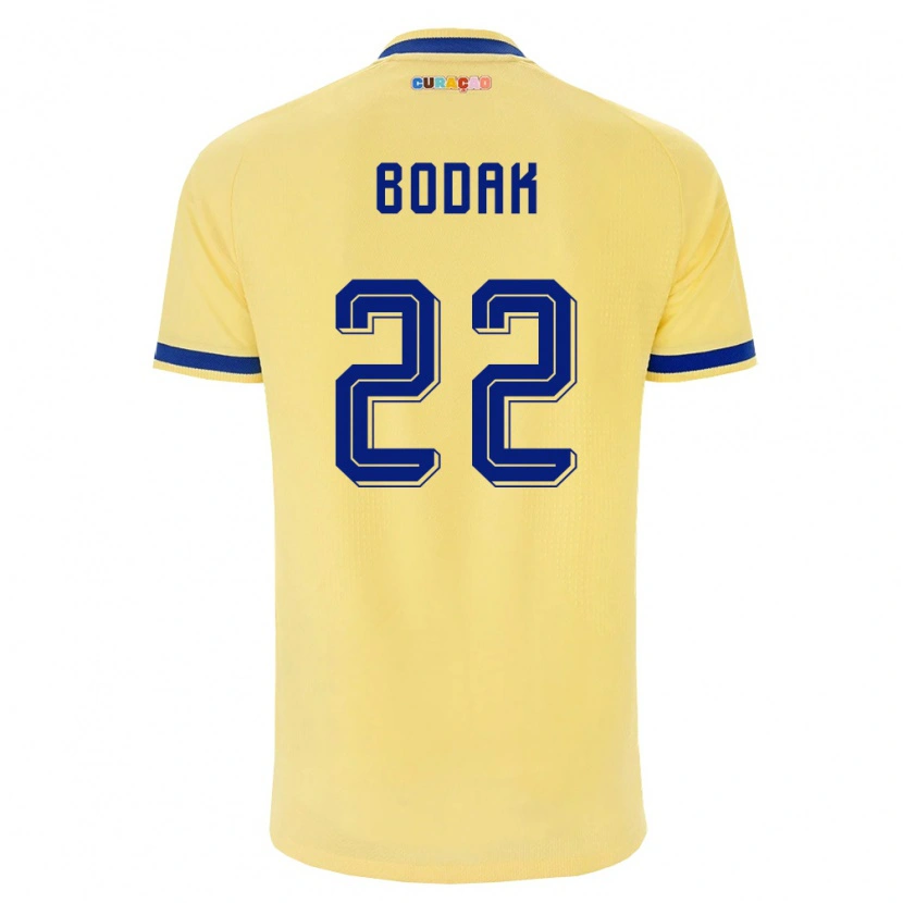 Danxen Hombre Camiseta Curazao Tyrick Bodak #22 Amarillo Marino Rosa 2ª Equipación 26-28 La Camisa México