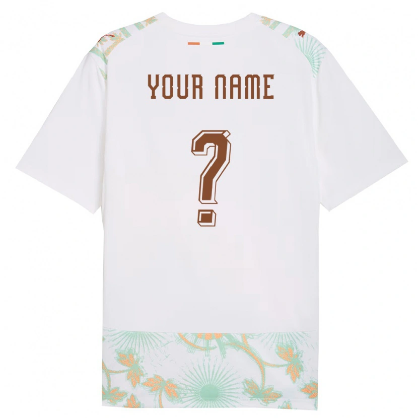 Danxen Hombre Camiseta Costa De Marfil Su Nombre #0 Blanco Naranja Verde 2ª Equipación 26-28 La Camisa México