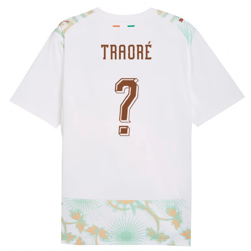 Danxen Hombre Camiseta Costa De Marfil Bénie Traoré #0 Blanco Naranja Verde 2ª Equipación 26-28 La Camisa México