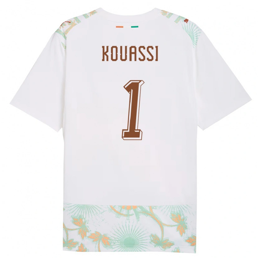 Danxen Hombre Camiseta Costa De Marfil Christ Kouassi #1 Blanco Naranja Verde 2ª Equipación 26-28 La Camisa México