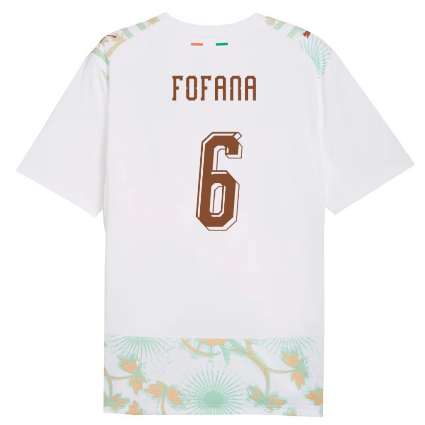 Danxen Hombre Camiseta Costa De Marfil Seko Fofana #6 Blanco Naranja Verde 2ª Equipación 26-28 La Camisa México