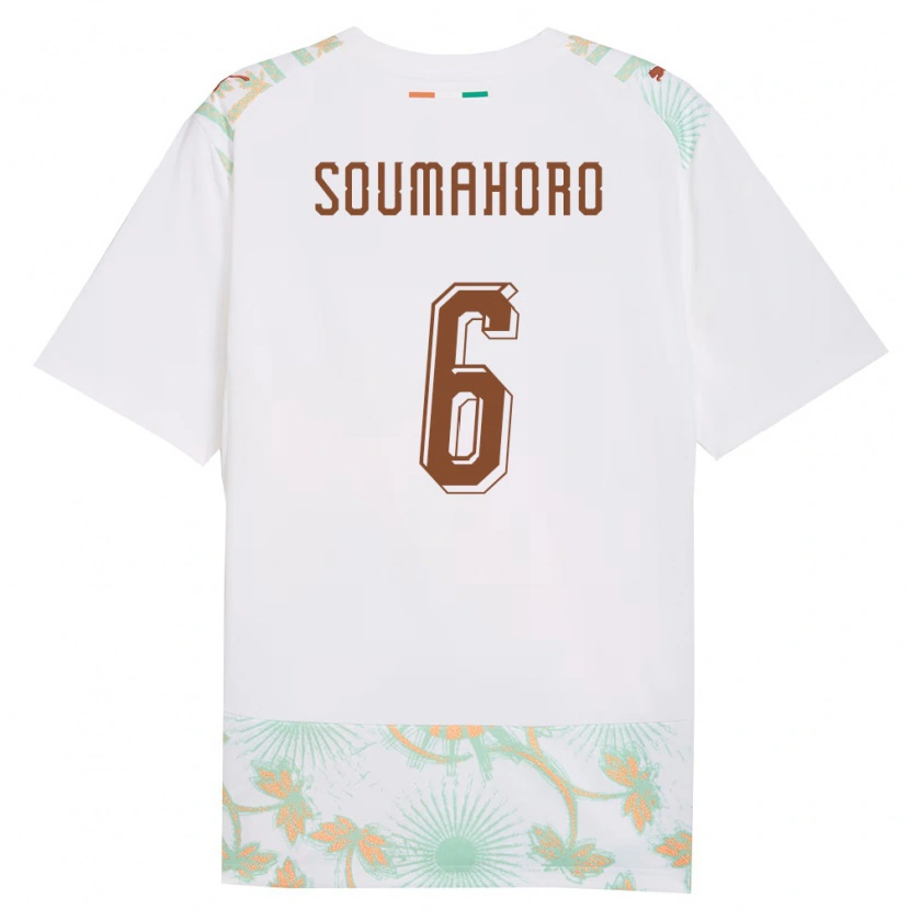 Danxen Hombre Camiseta Costa De Marfil Habib Soumahoro #6 Blanco Naranja Verde 2ª Equipación 26-28 La Camisa México