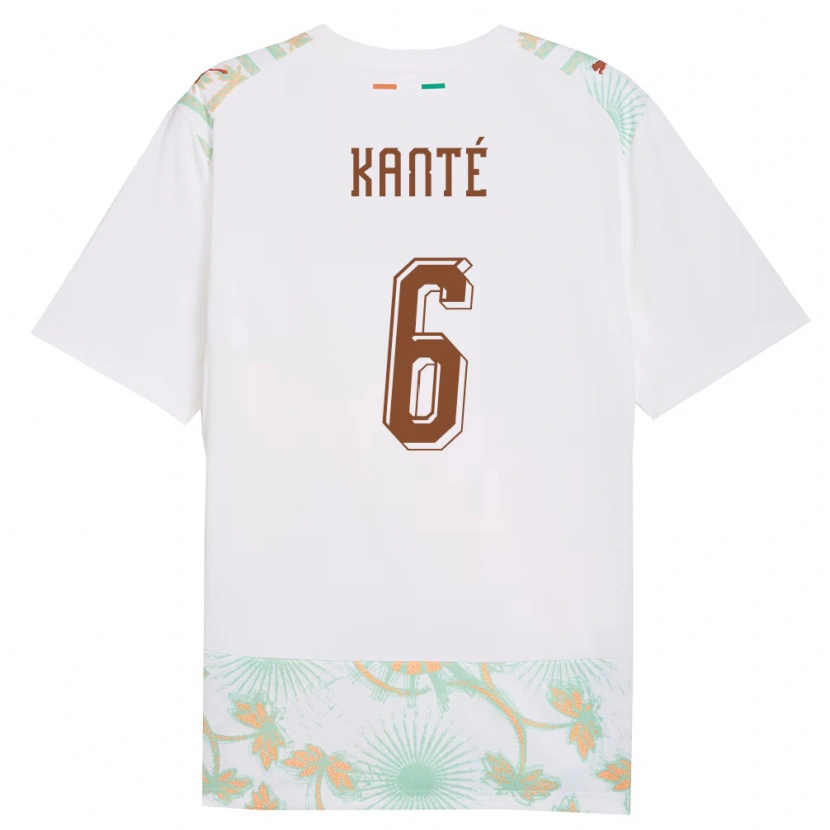 Danxen Hombre Camiseta Costa De Marfil Abdoulaye Kanté #6 Blanco Naranja Verde 2ª Equipación 26-28 La Camisa México