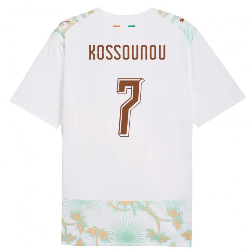Danxen Hombre Camiseta Costa De Marfil Odilon Kossounou #7 Blanco Naranja Verde 2ª Equipación 26-28 La Camisa México