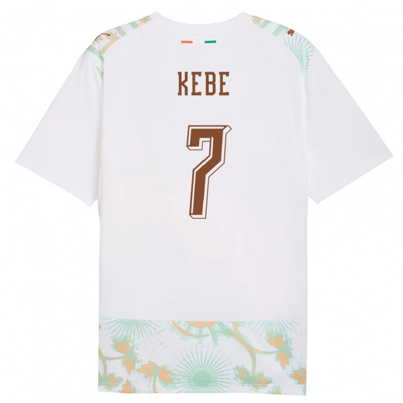 Danxen Hombre Camiseta Costa De Marfil Bakary Kebe #7 Blanco Naranja Verde 2ª Equipación 26-28 La Camisa México