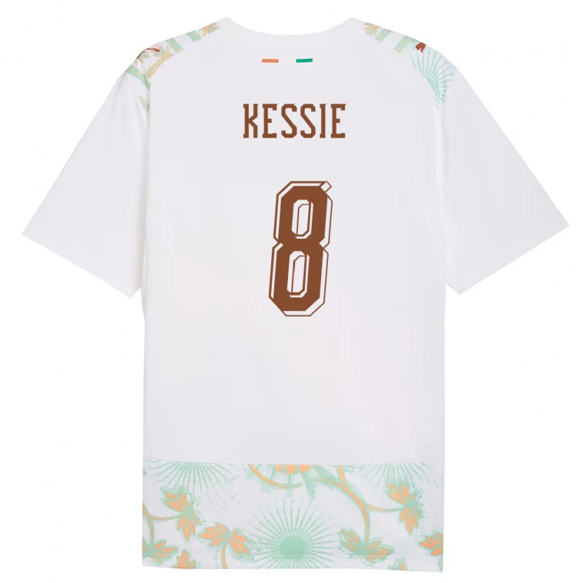 Danxen Hombre Camiseta Costa De Marfil Franck Kessié #8 Blanco Naranja Verde 2ª Equipación 26-28 La Camisa México
