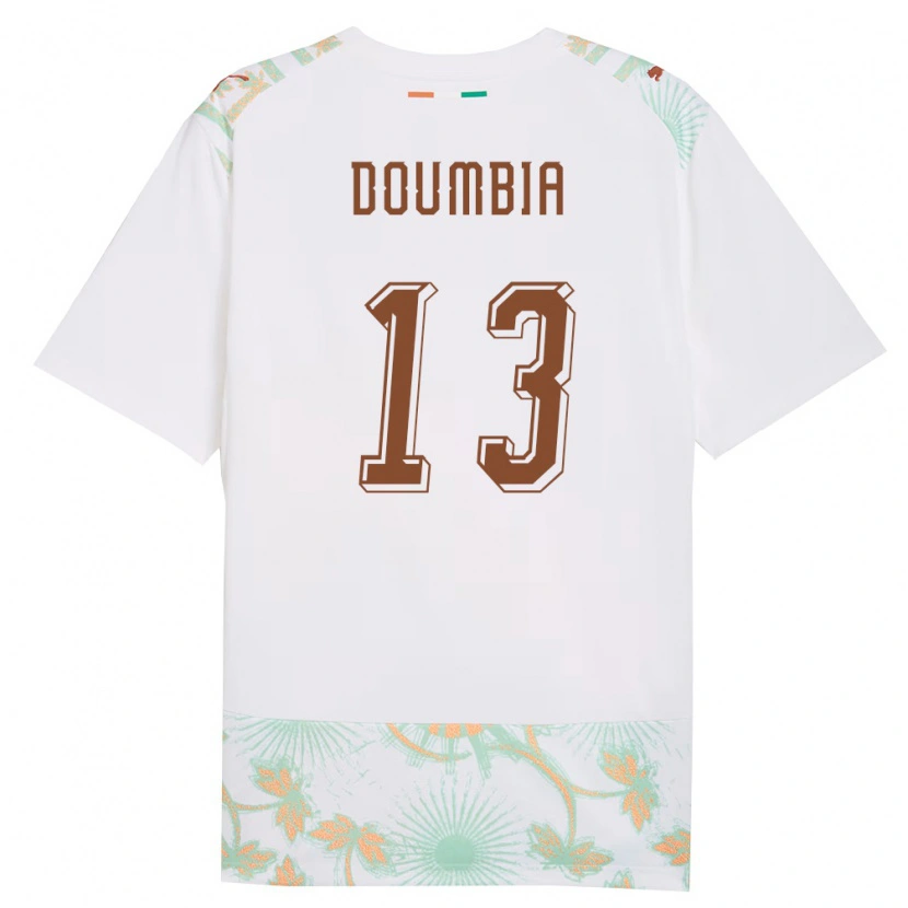 Danxen Hombre Camiseta Costa De Marfil Vaboue Doumbia #13 Blanco Naranja Verde 2ª Equipación 26-28 La Camisa México