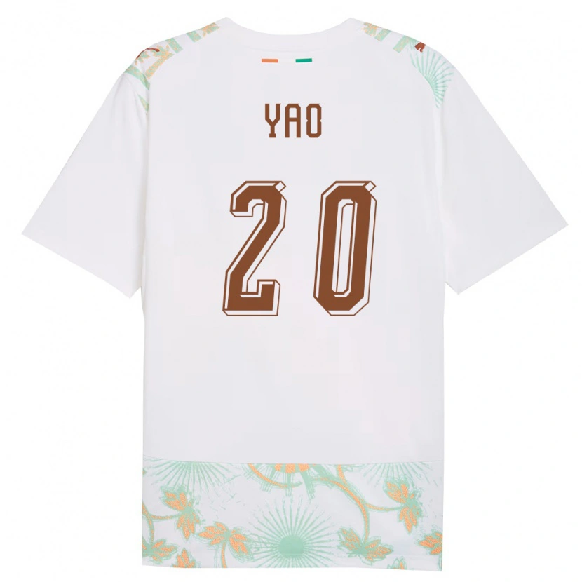 Danxen Hombre Camiseta Costa De Marfil Hubert Yao #20 Blanco Naranja Verde 2ª Equipación 26-28 La Camisa México