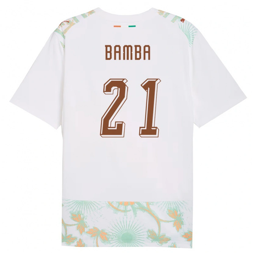 Danxen Hombre Camiseta Costa De Marfil Siaka Bamba #21 Blanco Naranja Verde 2ª Equipación 26-28 La Camisa México