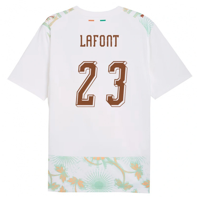 Danxen Hombre Camiseta Costa De Marfil Alban Lafont #23 Blanco Naranja Verde 2ª Equipación 26-28 La Camisa México