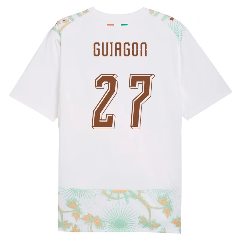 Danxen Hombre Camiseta Costa De Marfil Parfait Guiagon #27 Blanco Naranja Verde 2ª Equipación 26-28 La Camisa México