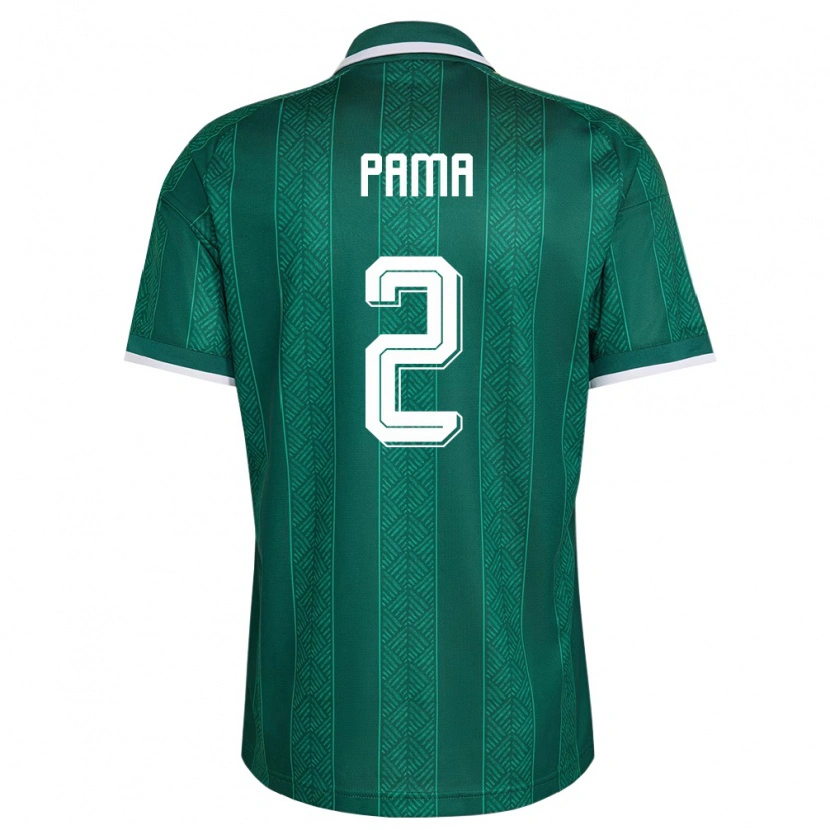 Danxen Hombre Camiseta Sudáfrica Sive Pama #2 Verde Blanco Oro 2ª Equipación 26-28 La Camisa México