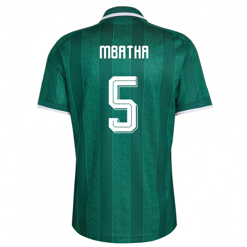 Danxen Hombre Camiseta Sudáfrica Thalente Mbatha #5 Verde Blanco Oro 2ª Equipación 26-28 La Camisa México
