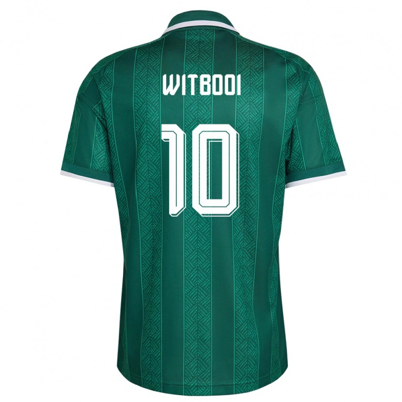 Danxen Hombre Camiseta Sudáfrica Emile Witbooi #10 Verde Blanco Oro 2ª Equipación 26-28 La Camisa México