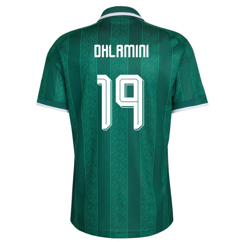 Danxen Hombre Camiseta Sudáfrica Lebo Dhlamini #19 Verde Blanco Oro 2ª Equipación 26-28 La Camisa México