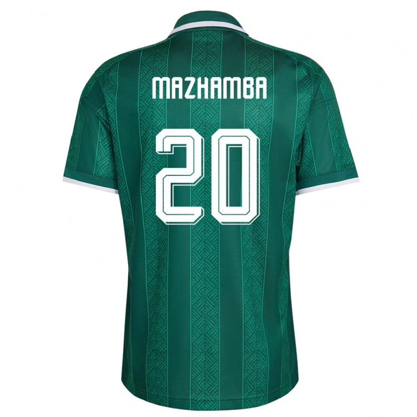Danxen Hombre Camiseta Sudáfrica Takalani Mazhamba #20 Verde Blanco Oro 2ª Equipación 26-28 La Camisa México