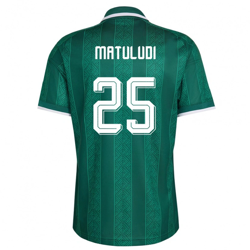 Danxen Hombre Camiseta Sudáfrica Thabang Matuludi #25 Verde Blanco Oro 2ª Equipación 26-28 La Camisa México