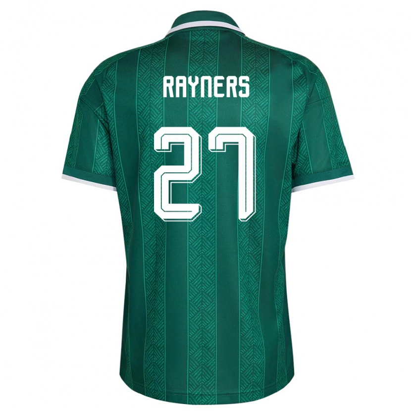 Danxen Hombre Camiseta Sudáfrica Iqraam Rayners #27 Verde Blanco Oro 2ª Equipación 26-28 La Camisa México