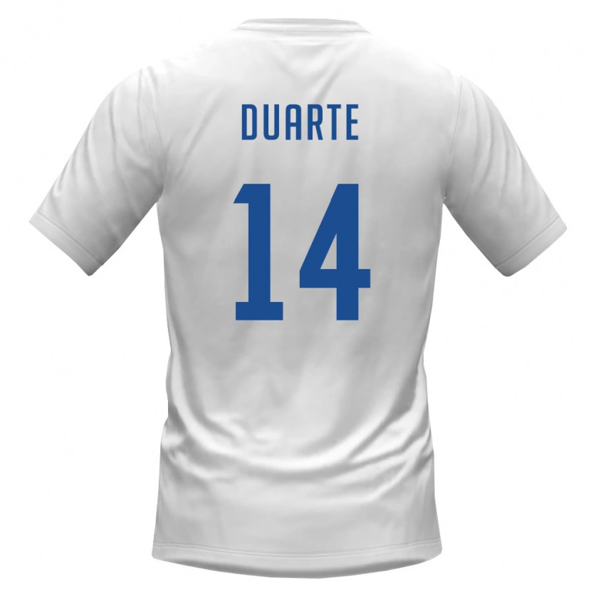 Danxen Hombre Camiseta Cabo Verde Deroy Duarte #14 Blanco Borgoña 2ª Equipación 26-28 La Camisa México
