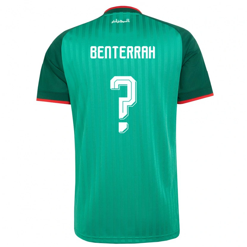 Danxen Hombre Camiseta Argelia Abderrahim Benterrah #0 Verde Rojo Blanco 2ª Equipación 26-28 La Camisa México