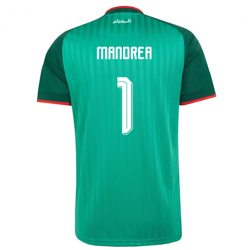 Danxen Hombre Camiseta Argelia Anthony Mandréa #1 Verde Rojo Blanco 2ª Equipación 26-28 La Camisa México