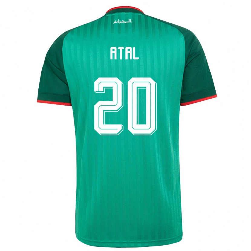 Danxen Hombre Camiseta Argelia Youcef Atal #20 Verde Rojo Blanco 2ª Equipación 26-28 La Camisa México