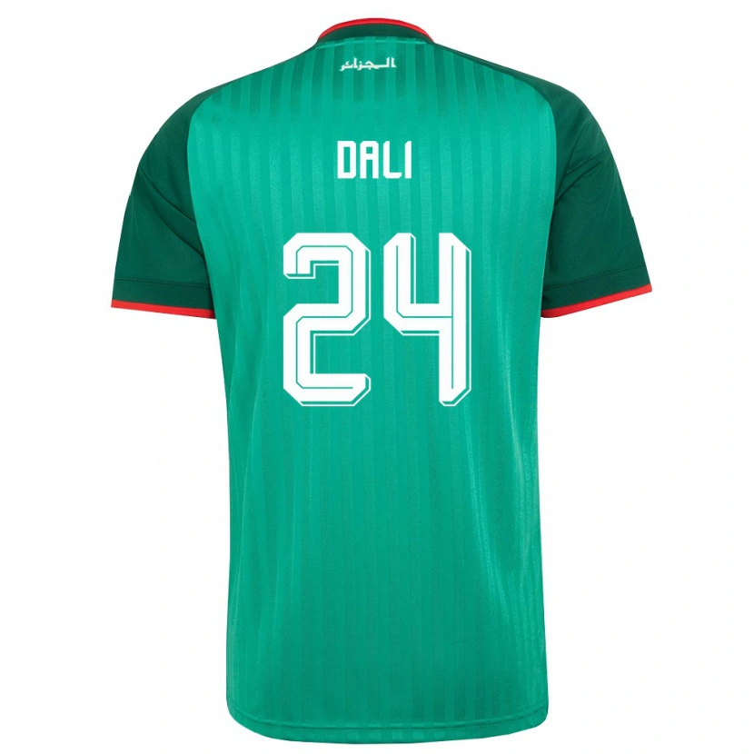 Danxen Hombre Camiseta Argelia Rayene Dali #24 Verde Rojo Blanco 2ª Equipación 26-28 La Camisa México