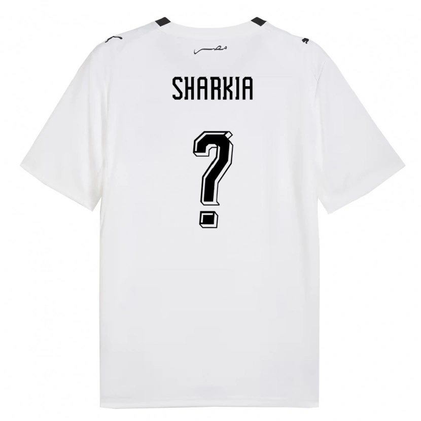 Danxen Hombre Camiseta Egipto Mohamed Sharkia #0 Blanco Gris Negro 2ª Equipación 26-28 La Camisa México