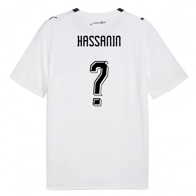 Danxen Hombre Camiseta Egipto Karim Hassanin #0 Blanco Gris Negro 2ª Equipación 26-28 La Camisa México