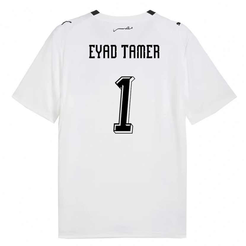 Danxen Hombre Camiseta Egipto Eyad Tamer #1 Blanco Gris Negro 2ª Equipación 26-28 La Camisa México