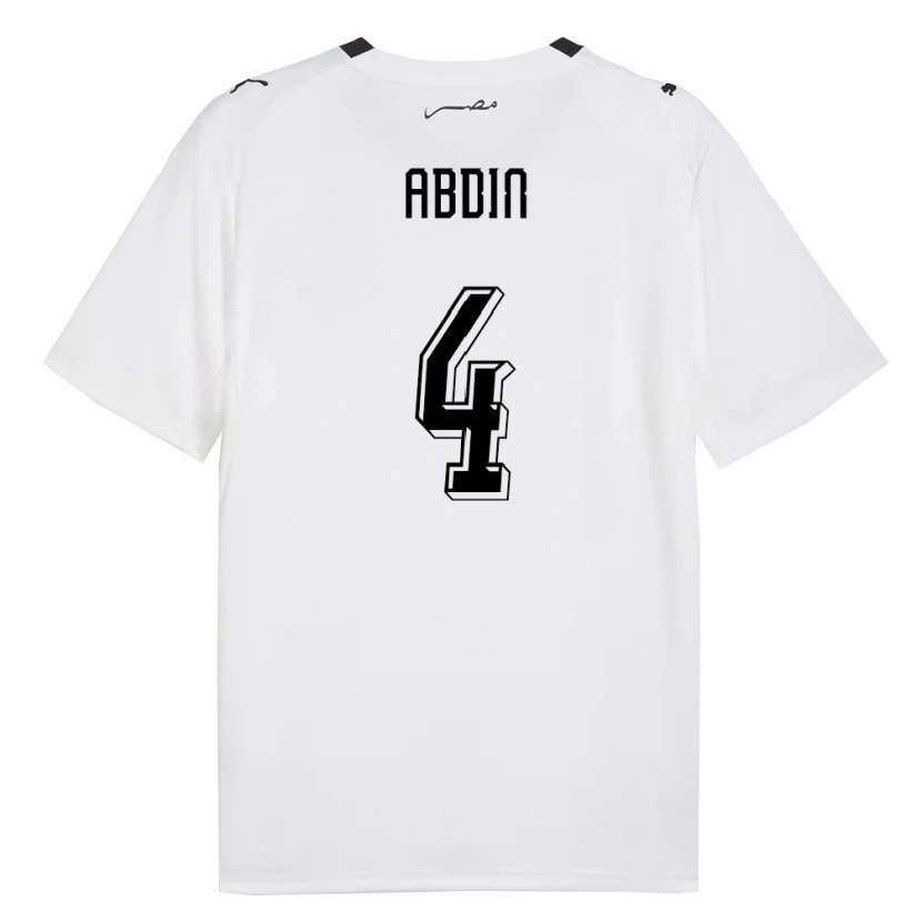 Danxen Hombre Camiseta Egipto Ahmed Abdin #4 Blanco Gris Negro 2ª Equipación 26-28 La Camisa México