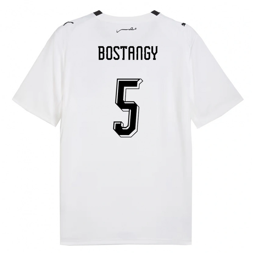 Danxen Hombre Camiseta Egipto Abdallah Bostangy #5 Blanco Gris Negro 2ª Equipación 26-28 La Camisa México